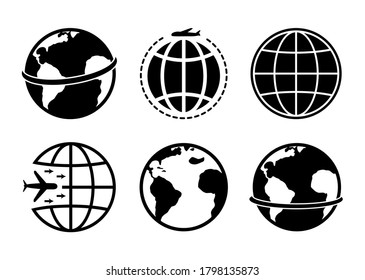 earth icon set - vector illustration