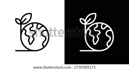 Earth Icon Sheet Black And White