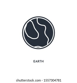 earth icon. simple element illustration. isolated trendy filled earth icon on white background. can be used for web, mobile, ui.