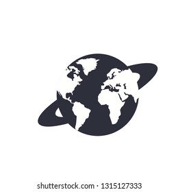 earth icon symbol in flat style