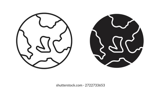 Earth icon symbol. Vector EPS 10. line and glyph icon