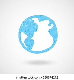 earth icon texture vector.