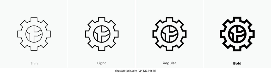 icono de la tierra. Diseño de estilo fino, ligero, regular y audaz aislado sobre fondo blanco