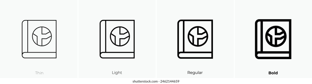 earth icon. Thin, Light Regular And Bold style design isolated on white background