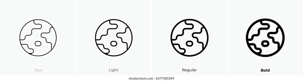 earth icon. Thin, Light Regular And Bold style design isolated on white background
