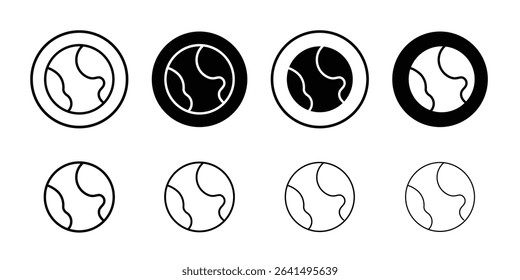 Earth icon Thin line illustration set vector