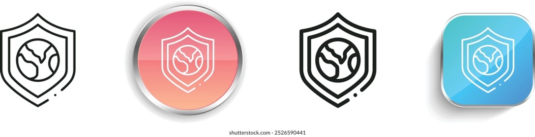 earth icon. Thin Linear, Regular and Button Style Design Isolated On White Background