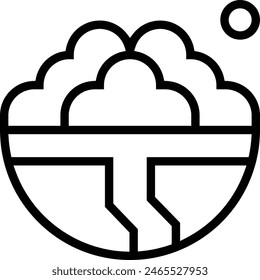 earth icon. Thin linear style design isolated on white background