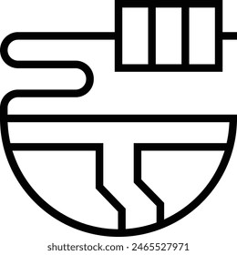 earth icon. Thin linear style design isolated on white background