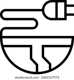 earth icon. Thin linear style design isolated on white background