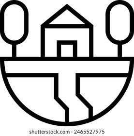 earth icon. Thin linear style design isolated on white background