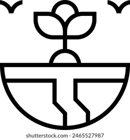 earth icon. Thin linear style design isolated on white background