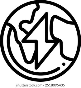 earth icon. Thin Linear Style Design Isolated On White Background