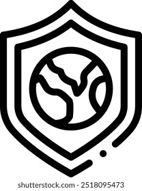 earth icon. Thin Linear Style Design Isolated On White Background