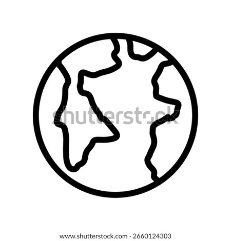 Earth icon thin single monoline