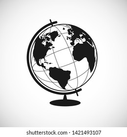 Earth Icon in trendy flat style. Globus silhouette. World globe pictogram for web site design, logo, app. Vector illustration  isolated on white background