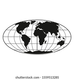 Earth Icon in trendy flat style isolated on grey background. World globe symbol for your web site design, logo, app