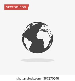 Earth Icon in trendy flat style isolated grey background  World globe symbol for your web site design  logo  app  UI  Vector illustration  EPS10 