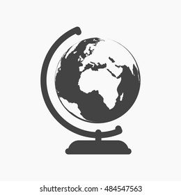 Earth Icon in trendy flat style isolated on grey background. World globe symbol for your web site design, logo, app