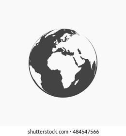 Earth Icon in trendy flat style isolated on grey background. World globe symbol for your web site design, logo, app