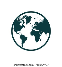 Earth Icon in trendy flat style isolated on white background. World globe symbol for your web site design, logo. Vector illustration.