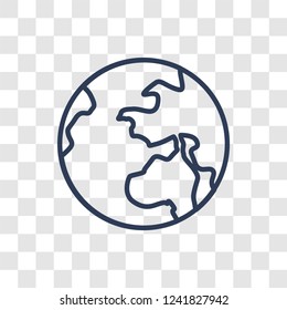 Earth icon. Trendy linear Earth logo concept on transparent background from ASTRONOMY collection