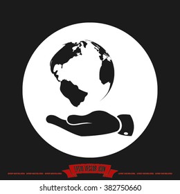 Earth Icon Vector. 