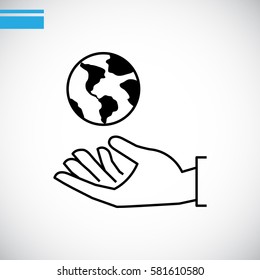 Earth Icon Vector.