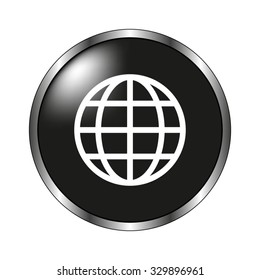 earth icon - vector button