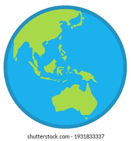 diseño de vectores de iconos de tierra para asia y australia