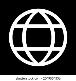 Earth icon vector design with editable stroke.
