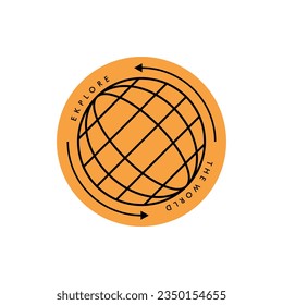 earth icon vector design in simple and retro style suitable for t-shirt and sticker design