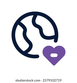 earth icon. vector dual tone icon for your website, mobile, presentation, and logo design.