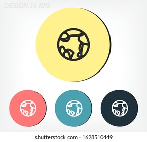 earth icon. Vector, Eps 10 . Lorem Ipsum Flat Design