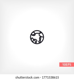earth icon. Vector, Eps 10 . Lorem Ipsum Flat Design 