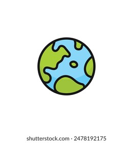 Earth icon vector. EPS 10 editable vector