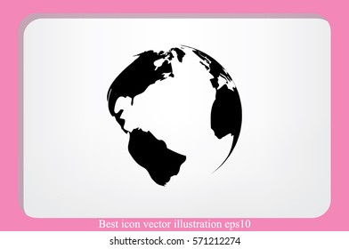 Earth icon vector illustration.