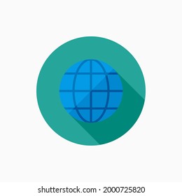 Earth icon. Earth vector icon illustration. Earth Vector Design on White Background. Earth icon simple. Flat design style. Planet, globe, world icon.
