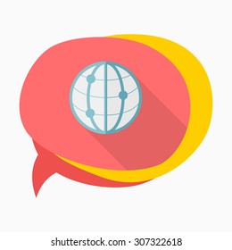 Earth icon, vector illustration. Flat design style with long shadow,eps10