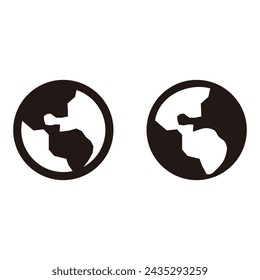 Earth icon vector isolated on white background for your web and mobile app design, browser icon symbol. resources graphic element design. Vector illustration with UI themes