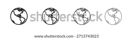 Earth icon. Vector isolated pictograms.