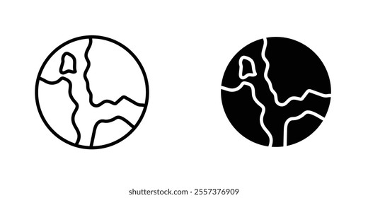 Earth Icon vector. liner and flat style icons set.