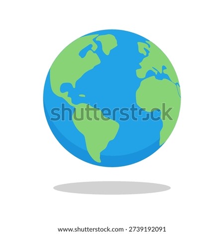 Earth Icon Vector - Planet Globe Symbol, World Map Outline, Earth Day Logo Design
