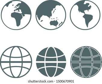 Earth icon vector set. Vector illustration