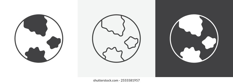 Earth icon vector set for ui designs
