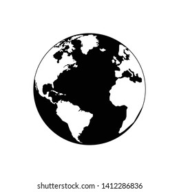 Earth Icon Vector. Simple flat symbol. Perfect Black pictogram illustration on white background