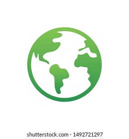 Earth Icon Vector. Simple flat symbol. Perfect Green pictogram illustration on white background.