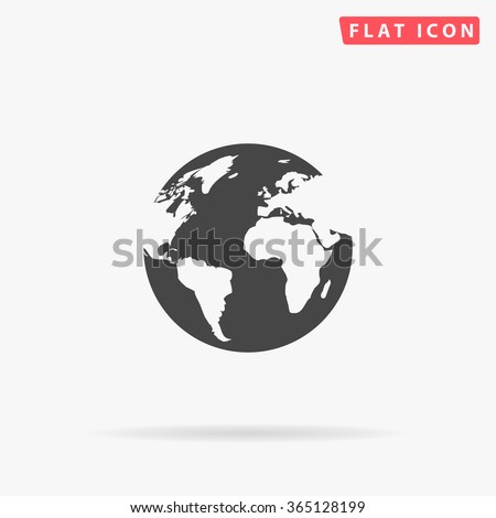 Earth Icon Vector. Simple flat symbol. Perfect Black pictogram illustration on white background.