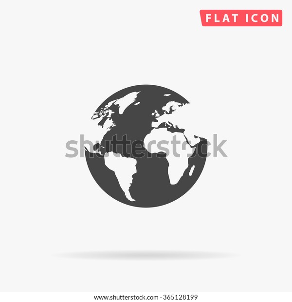 地球のアイコンのベクター画像 単純なフラット記号 白い背景に完全な黒の絵文字イラスト のベクター画像素材 ロイヤリティフリー