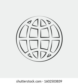 earth icon vector for web and graphic design